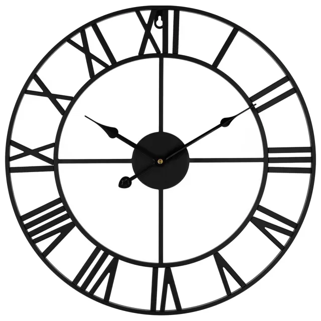 QUVIO Wandklok klassiek - Staal - Diameter 45 cm Zwart