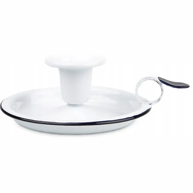 Emalco Enamelware Emalco Witte Emaille Kandelaar Plain - Tijdloos Design