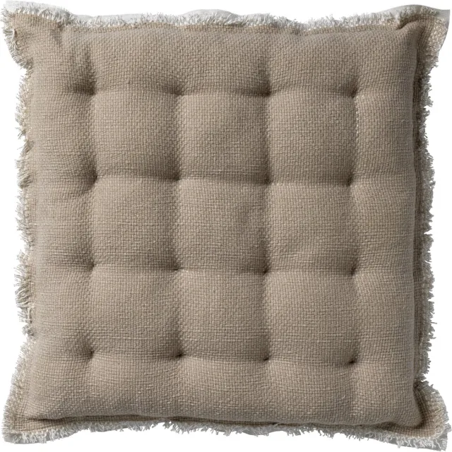 Dutch Decor BURTO - stoelkussen 40x40 cm - gewassen katoen - Pumice Stone - beige - Zitkussen Lichtbeige