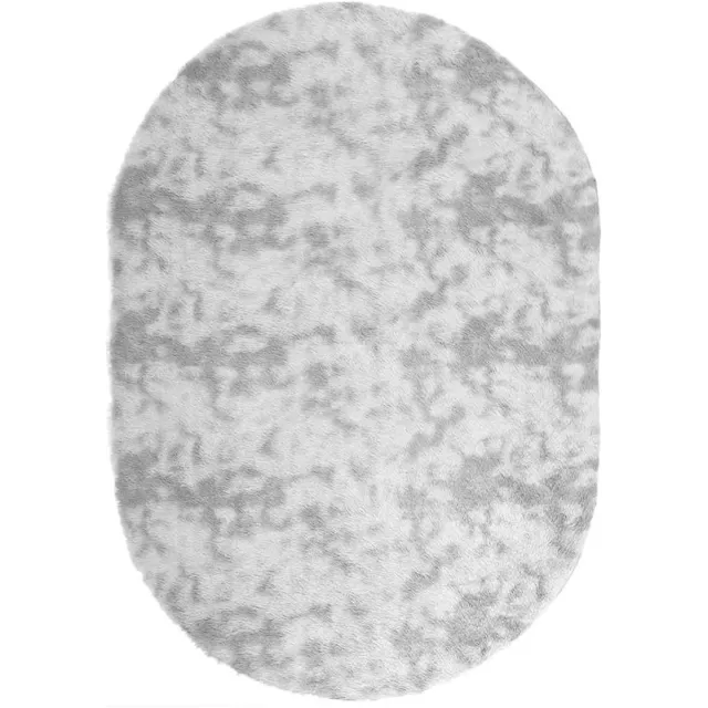 vidaXL Hoogpolig - vloerkleed - NAVARRA - cm - polyester - zilvergrijs
