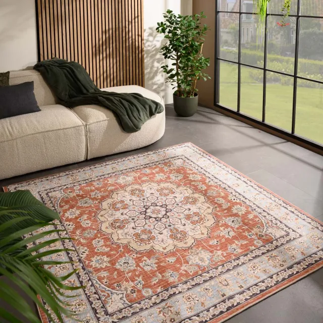 Heritaged Vintage buitenkleed vierkant - Valenca Nova terracotta 115x115