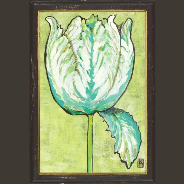 Meander elegant home accesoires Lijst hout zwart met witte Tulp - reproductie van Kittie Markus