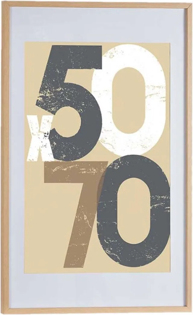 Arte r Houten fotolijst - bruin - 60 x 90 cm - fotolijstje - met passe-partout - decoratie