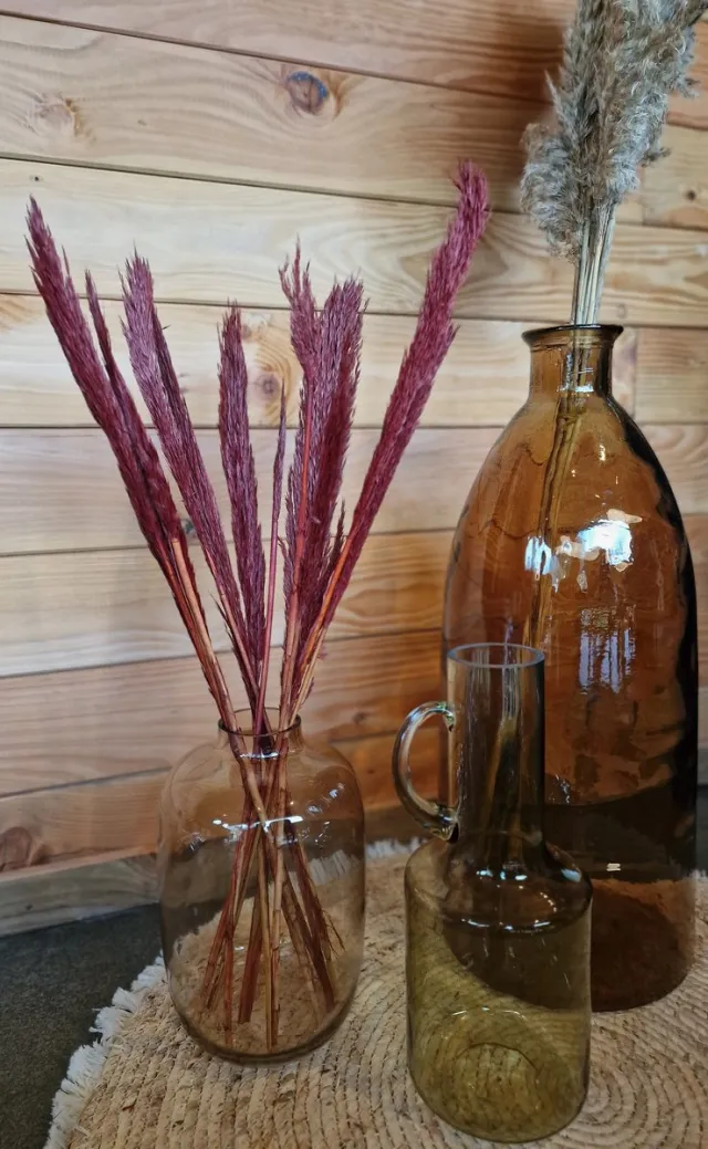 Wonders at Home Official Bundel Gedroogd Pampas Gras - Bordeaux - 75 cm - Pampasgras – Pampas Pluimen - Droog Boeket - Natural Koperr