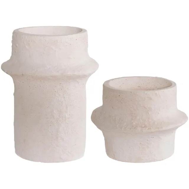 Nest of Nora set van 2 kandelaars - Cement - Wit