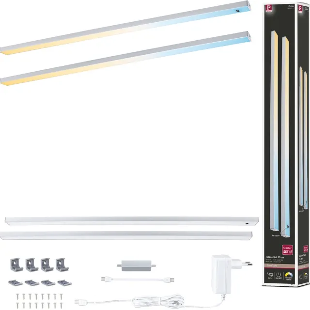 Paulmann LED-onderkastverlichting Inline Startersset Tunable White 2x6W 550x26 mm 2x500lm 24V Chroom mat