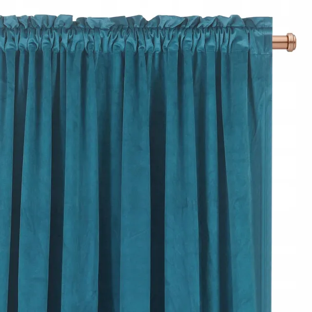 Flying Luxe Velours Gordijn Zeegroen 140x250cm - Verduisterend met Gordijnband