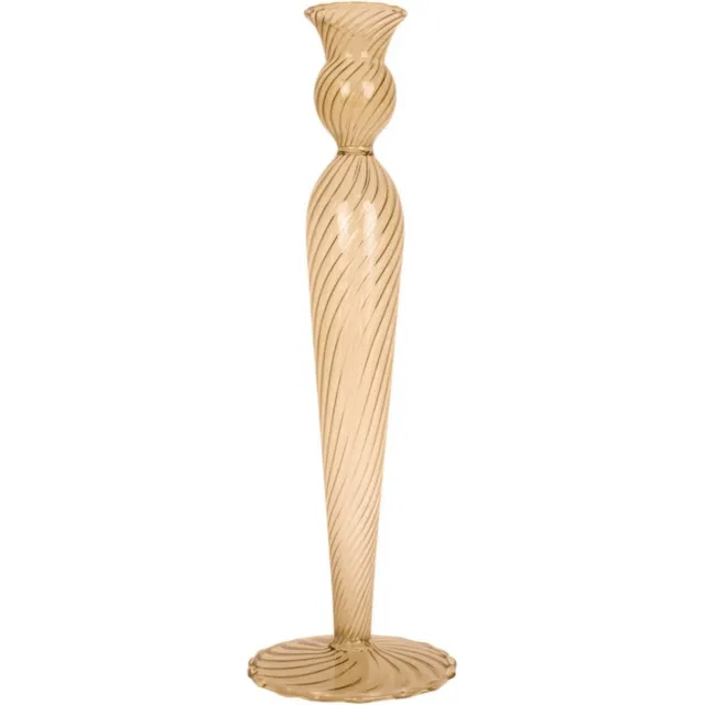 Present Time Kandelaar - Glas Swirl Lichtbruin Groot