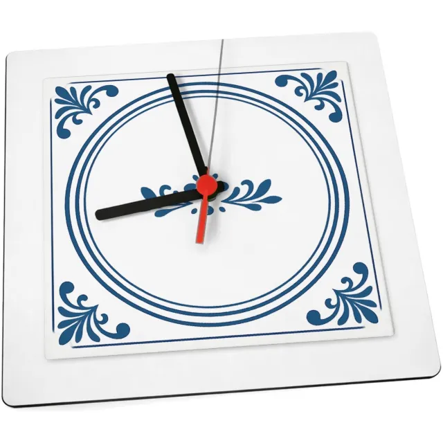 Mr Cadeautjes Klok 19 x 19 - design Een klassieke, symmetrische quote-tegel met een andere nucht | cadeau Wit