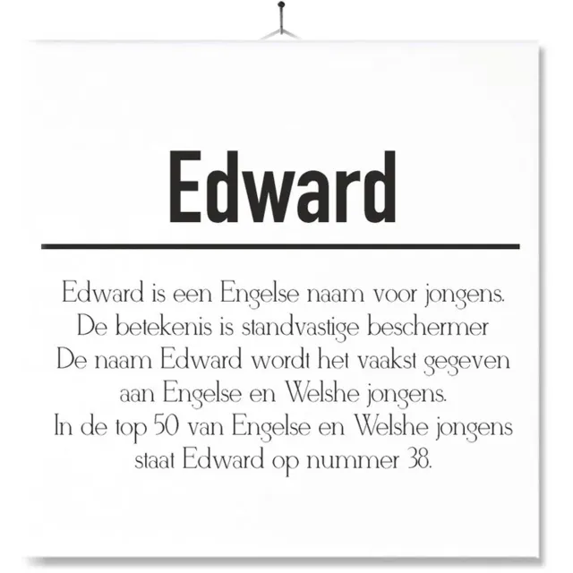 MC Living Tegel Met Opdruk | Betekenis | Kado | Cadeau | Met Naam - Edward Multi-Color