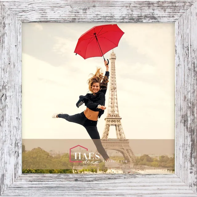 HAES deco Houten fotolijst Paris wit/bruin voor 1 foto formaat 20x20 - SP001226 Gebroken Wit