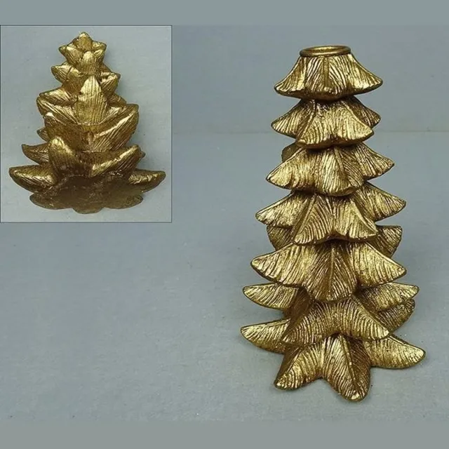 Meander Kandelaar Kerstboom L goudkleur 14x14x21,7cm Zie foto