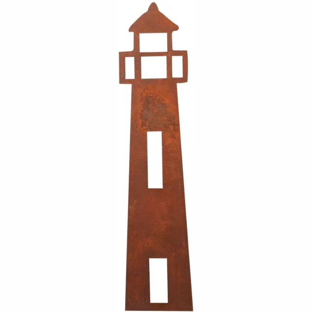 UNUS Tuinsteker vuurtoren 68x15cm in roestlook tuindecoratie Bruin