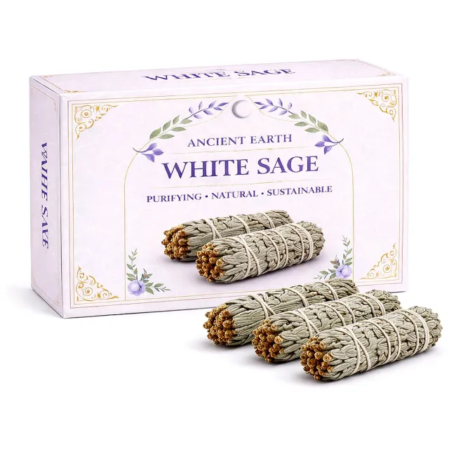 Ancient Earth Witte Salie Smugde 3 Stuks uit Mexico - Premium Kwaliteit - White Sage - Palo Santo - Wierook