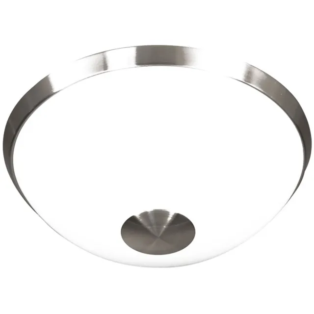 Wofi Plafondlamp Keukenlamp LED ganglamp rond wit, kunststof mat nikkel, 16W 1150lm 3000K, DxH 30x14 cm
