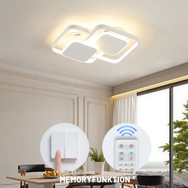 ANTENLICHT LED Plafondlamp Wit - Plafonniere - Modern - Binnenverlichting - Dimbaar 3 staps - Hal slaapkamer lamp - 3000K-6500K - 3.300LM - 32W - Met Afstandsbediening