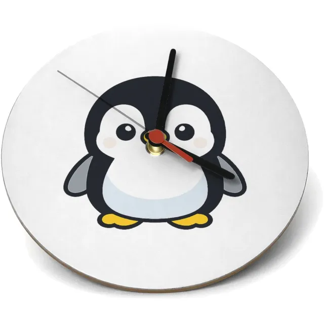 Mr Cadeautjes Klok rond Ø 19 - design Een vrolijke, ronde vos met grote ogen in een minimalistisch | cadeau Wit
