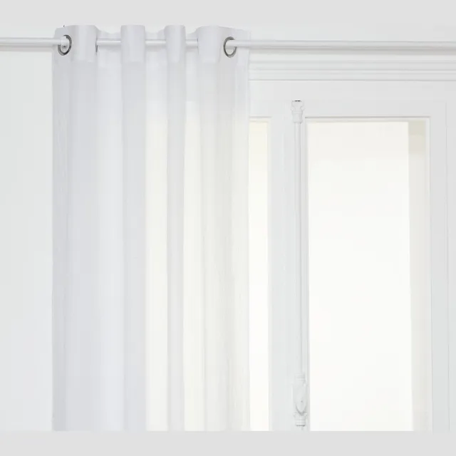 Atmosphera Paxta Katoen Gordijn 130x240cm - Kant en klaar met ringen - Wit