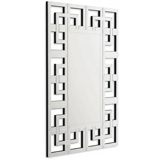 Klarven Wandspiegel - Wandspiegel Rechthoek - Barokrand Wandspiegel - Wandspiegel Groot - Mirror - Sierlijke barokrand, Luxe uitstraling, Geschikt voor hal en woonkamer - Rechthoekig b100,1xh70,1cm Zilver