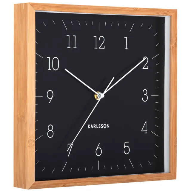 Karlsson Neat Cuadrado wandklok, vierkant 29,2 cm hout zwart