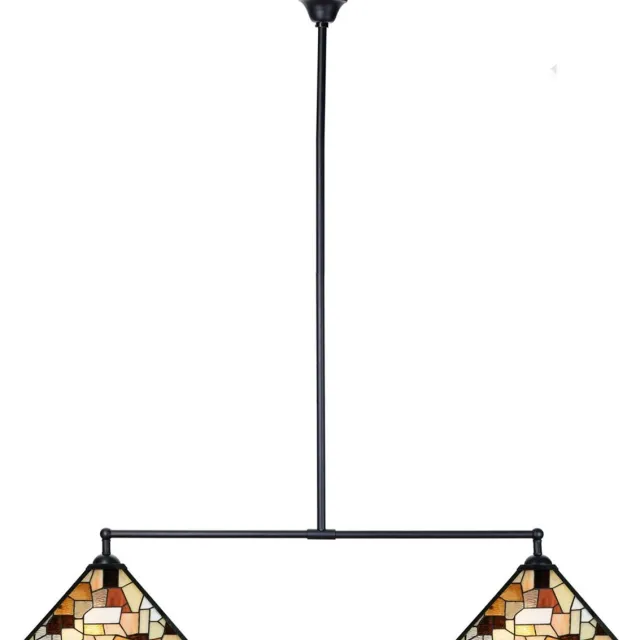 Coloured by Art Tiffany T-lamp 2 lichts Fallingwater - Art Deco Trade Zwart