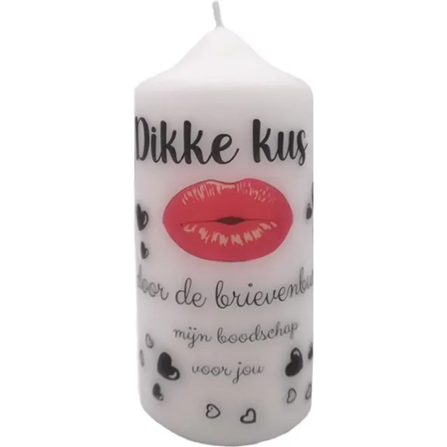 Van Licht Valentijn Kaars, Dikke Kus wit