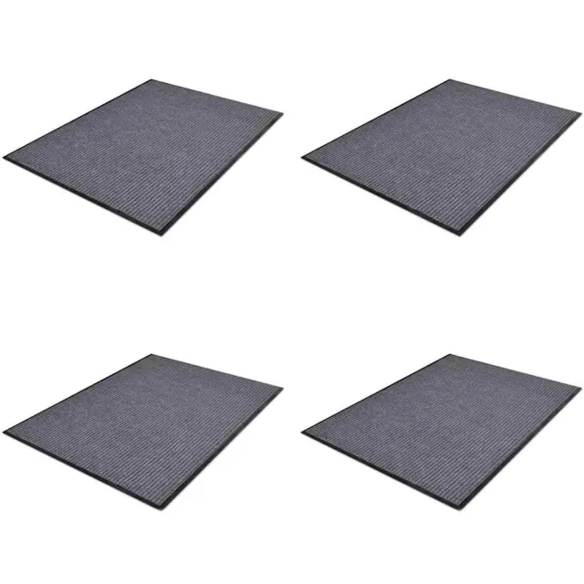 vidaXL Deurmatten 4 st 90x60 cm PVC grijs