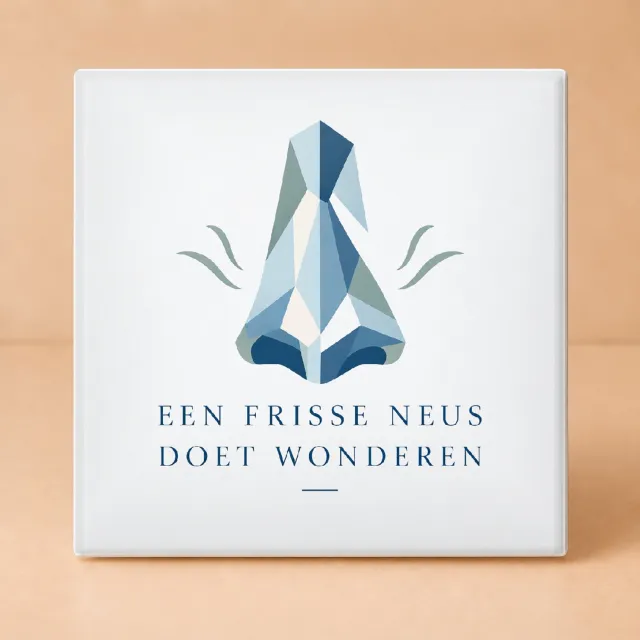 Bedruk King Sfeervolle De winterwandelaar Tegel – Boho stijl met zachte vormen voor natuur- en wandel liefhebbers - 11 x 11 cm Wit