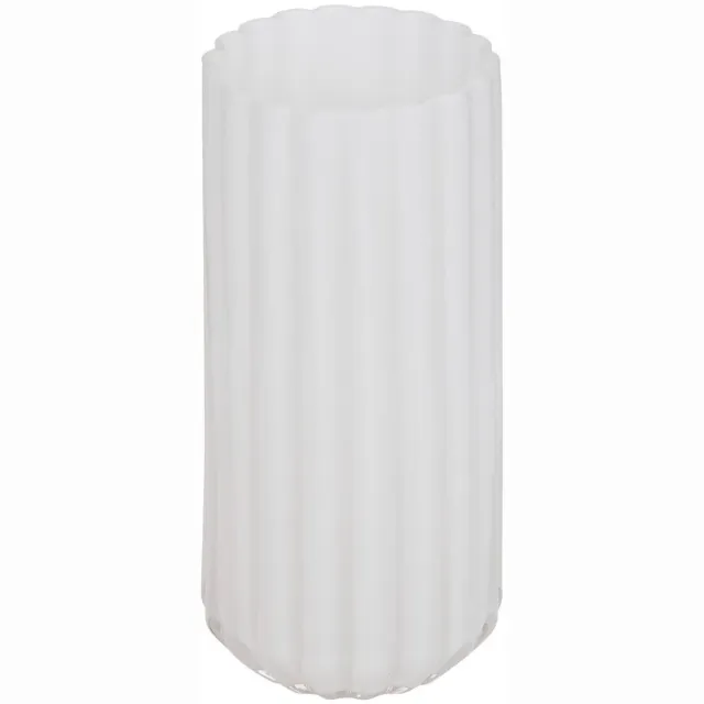 Atmosphera Créateur d'intérieur® Cilindrische vaas met geribbelde structuur van glas FLDR Blanc