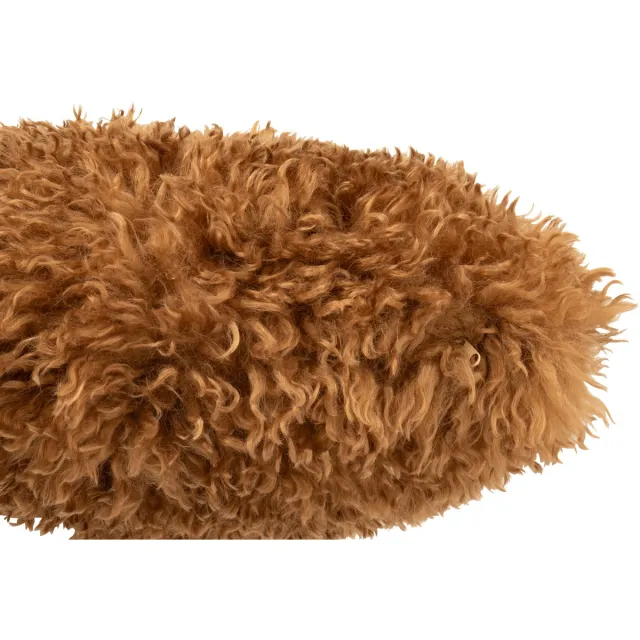 J-Line kussen Moutie - polyester - bruin