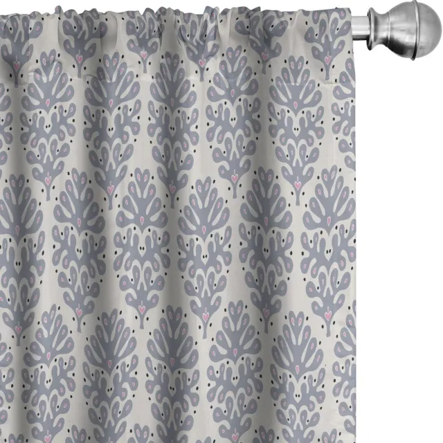 ABAKUHAUS Abstracte Gordijnen – 2-delige set 75x245 cm – microvezel – champagnekleur Champagne Pale Aubergine