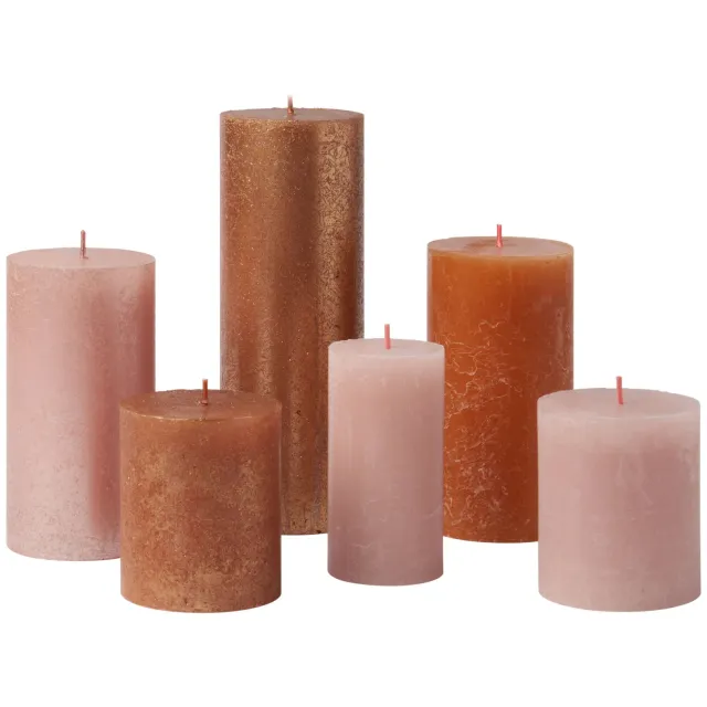 Bolsius kaars Rustiek Cosy Coppers (set van 6) Multi