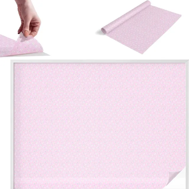TULUP Raamfolie Anti inkijk - Bloemenpatroon Melkglas Folie - 200x146 cm - Roze Anti inkijk Raamfolie Glas in Lood - Zonwerende Raamfolie - Voor de slaapkamer, badkamer en kledingkast. - Privacy Folie Raam Glas in Lood Roze - Bloemenpatroon
