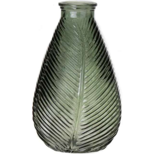 Bellatio Design Bloemenvaas - groen transparant glas - 14 x 23 cm - vaas