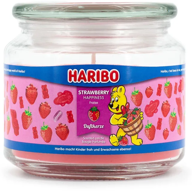 Haribo Geurkaars - Aardbei Geluk - met aardbei geur rood