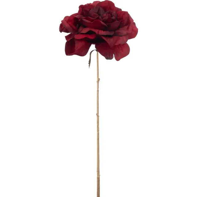 J-Line bloem Roos 1 Stengel - kunststof - rood/goud - large - 24 stuks