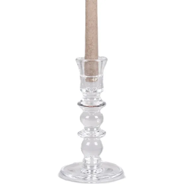 Rasteli Kaarsenhouder - glas - transparant - D10,8 x H20,2 cm Helder glas