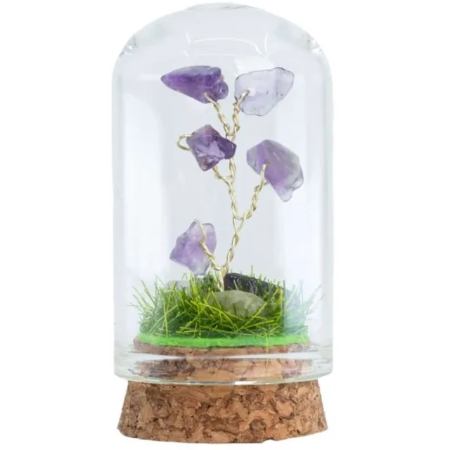 Spiru Mini Edelsteenboompje van Amethist in Glas (50 mm) paars
