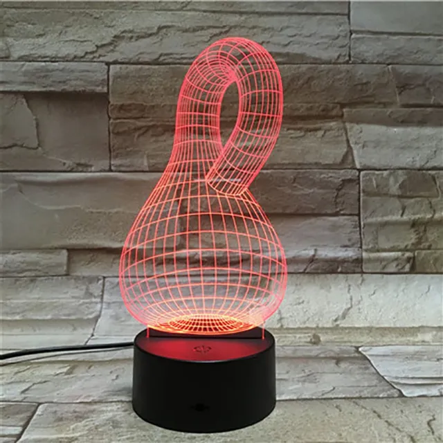 MC Living 3D Led Lamp Met Gravering - RGB 7 Kleuren - Vaas