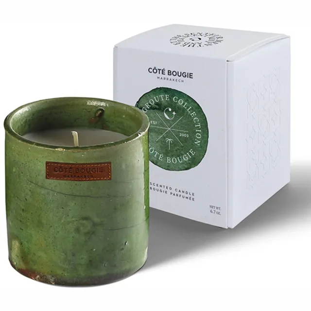 Côté Bougie Geurkaars Bougie Tamegroute Verte Menthe en Thé Medium - Kaarsen Groen