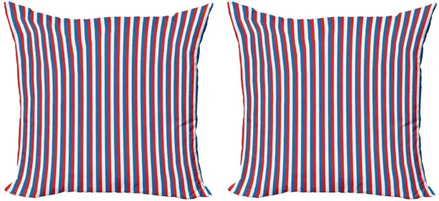 ABAKUHAUS Harbor-strepen kussenhoezen – 2x45 cm – dubbelzijdig Violetblauw
