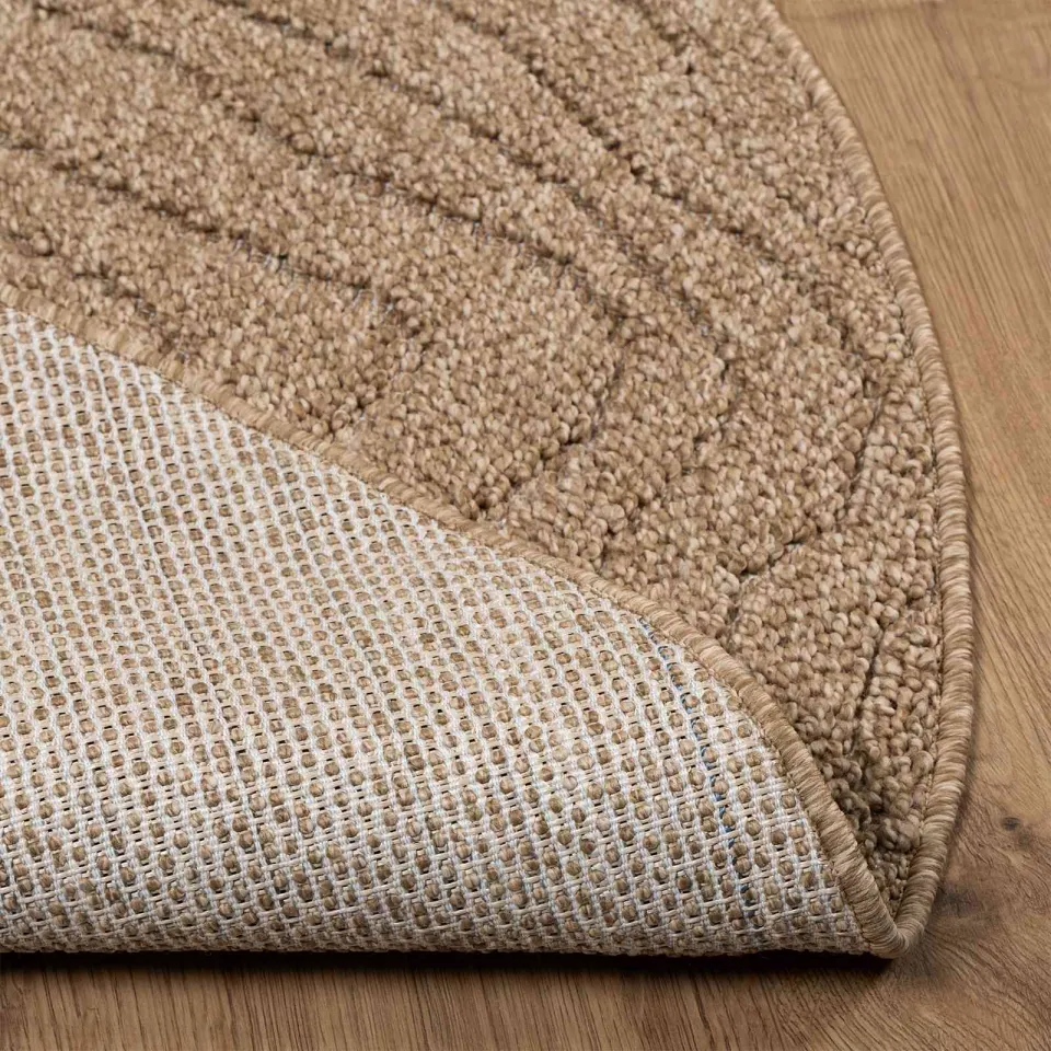 vidaXL Binnen- en buitentapijt AGIRA Naturel Ø 160 CM Polyester, foto 4