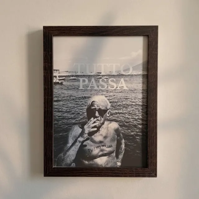 KAE Design Poster - Tutto Passa - Italian - Art Print - 13x18cm - Framed Brown