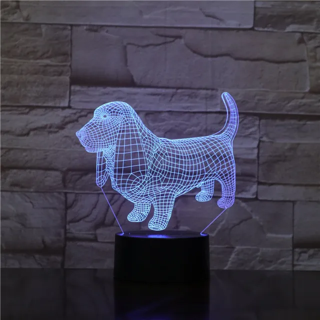 MC Living 3D Led Lamp Met Gravering - RGB 7 Kleuren - Hond