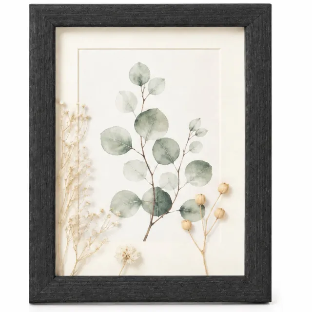 SWGOTA MDF-fotolijst met zwarte houtnerf, 8 x 10 inch (20,3 x 25,4 cm), 2 cm binnenruimte, met glas en afbeelding