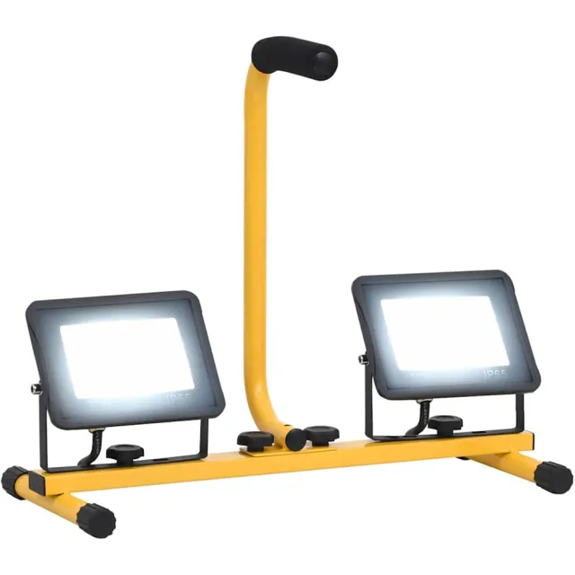 vidaXL Spotlight met handvat LED 2x30 W koudwit Zwart