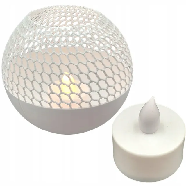 Nevox Moderne LED Lampion Kaarshouder voor Waxinelichtjes - Wit