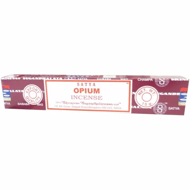 Nag champa Satya Nag Champa wierook stokjes - Opium - 1x pakje van 12 stuks - 15 gram Multi