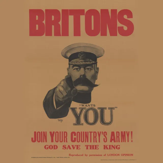 Esque Vintage Poster 'Britons Want You' - Eerste Wereldoorlog - Propaganda - (Vintage/Retro) - 70x50 cm Bruin