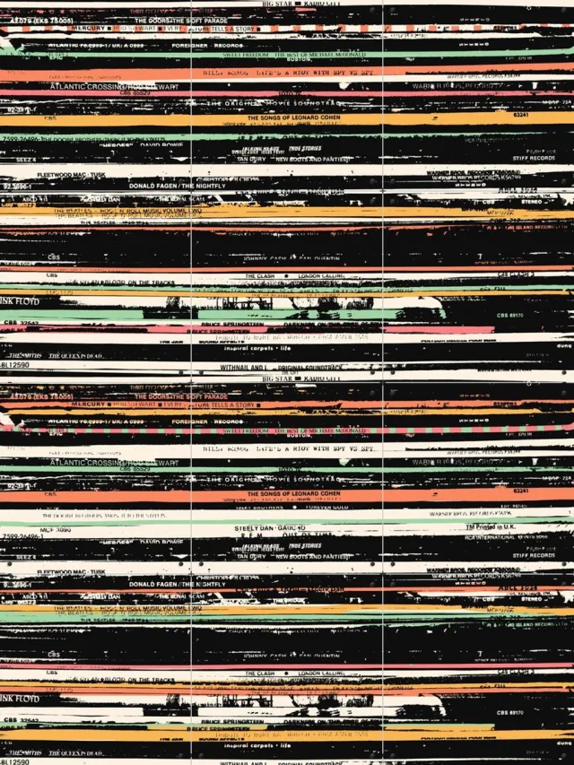 IXXI Records, Florent Bodart - 60 x 80 cm - Grote wanddecoratie en posters - Typografie, Grafisch Ontwerp, Gemengde Technieken, Vintage, Illustraties Donkere tinten / Warme kleuren / Zwart